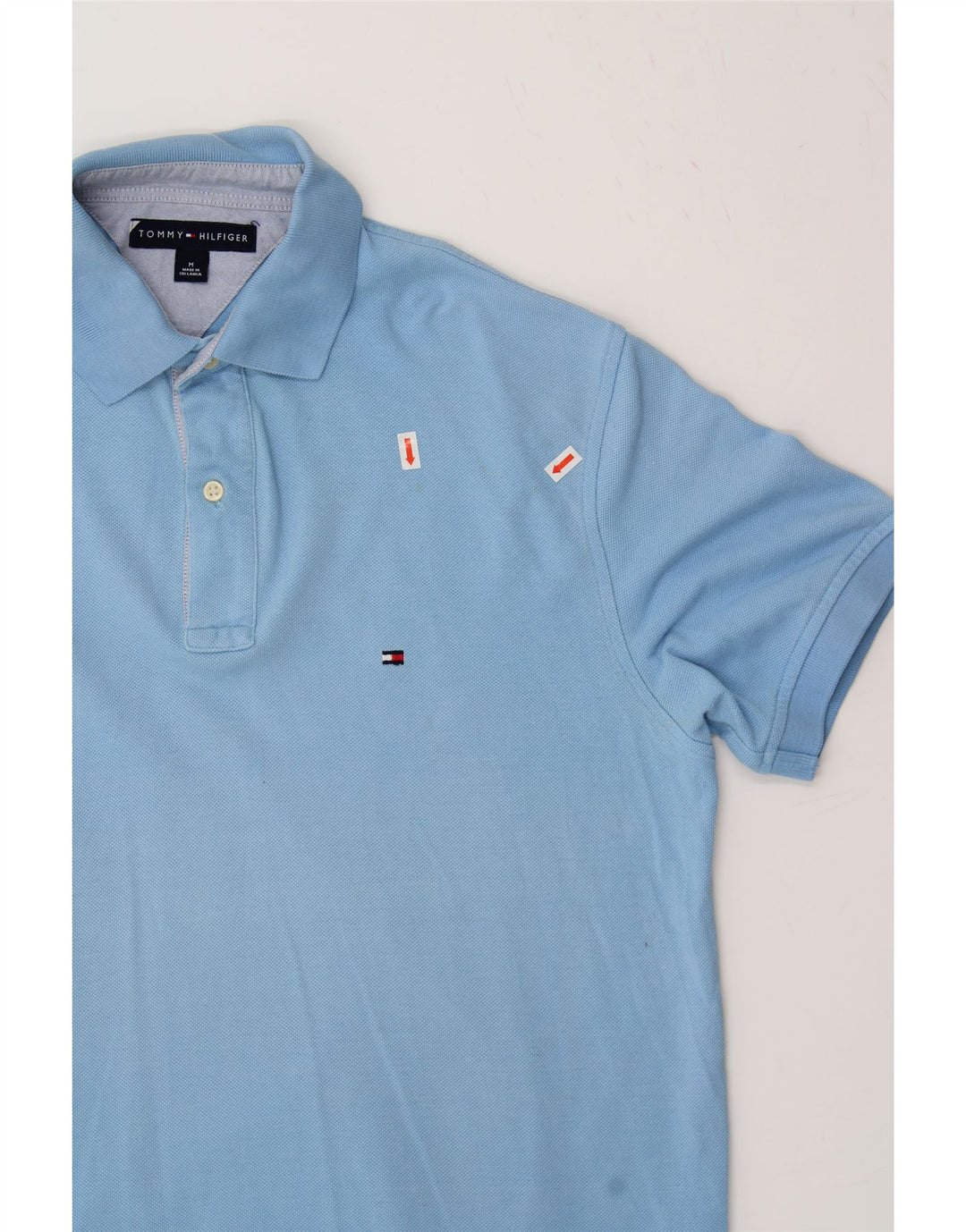 TOMMY HILFIGER Mens Polo Shirt Medium Blue Cotton Vintage Tommy Hilfiger and Second-Hand Tommy Hilfiger from Messina Hembry 