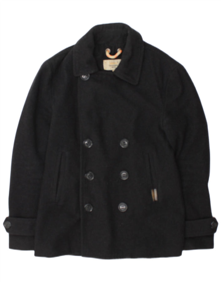 Superdry Mens Commodity Pea Coat UK 38 Srednje siva vuna