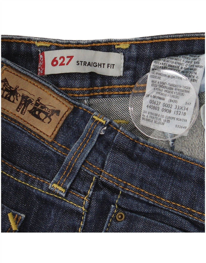 LEVI'S ženske ravne traperice 627 W33 L29 tamnoplavi pamuk