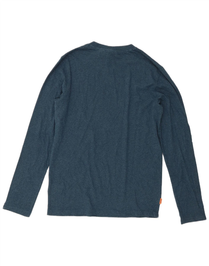 Superdry muška majica dugih rukava srednje plavi pamuk