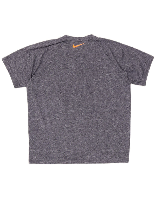 Nike Dri Fit Graphic T-Shirt Top Medium Navy Blue Flecked