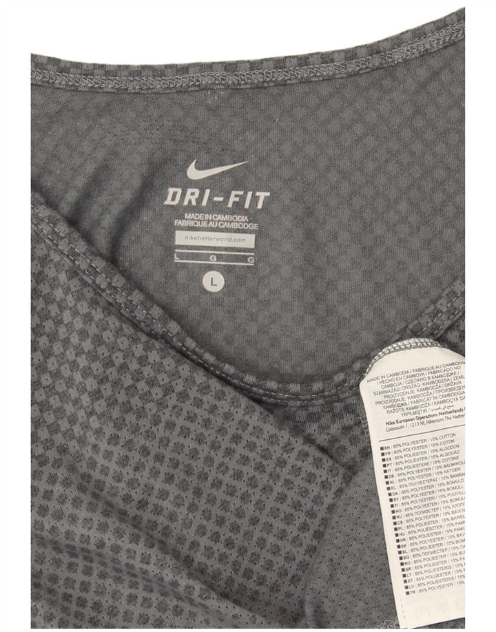 Nike Dri Fit Vest Top Veliki sivi prugasti poliester