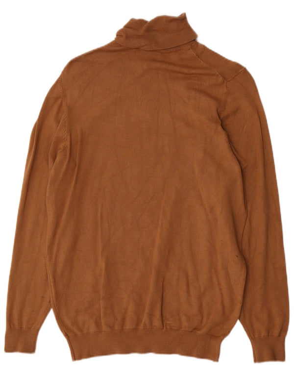 Zara ženski pulover s rol izrezom UK 10 Mala smeđa viskoza