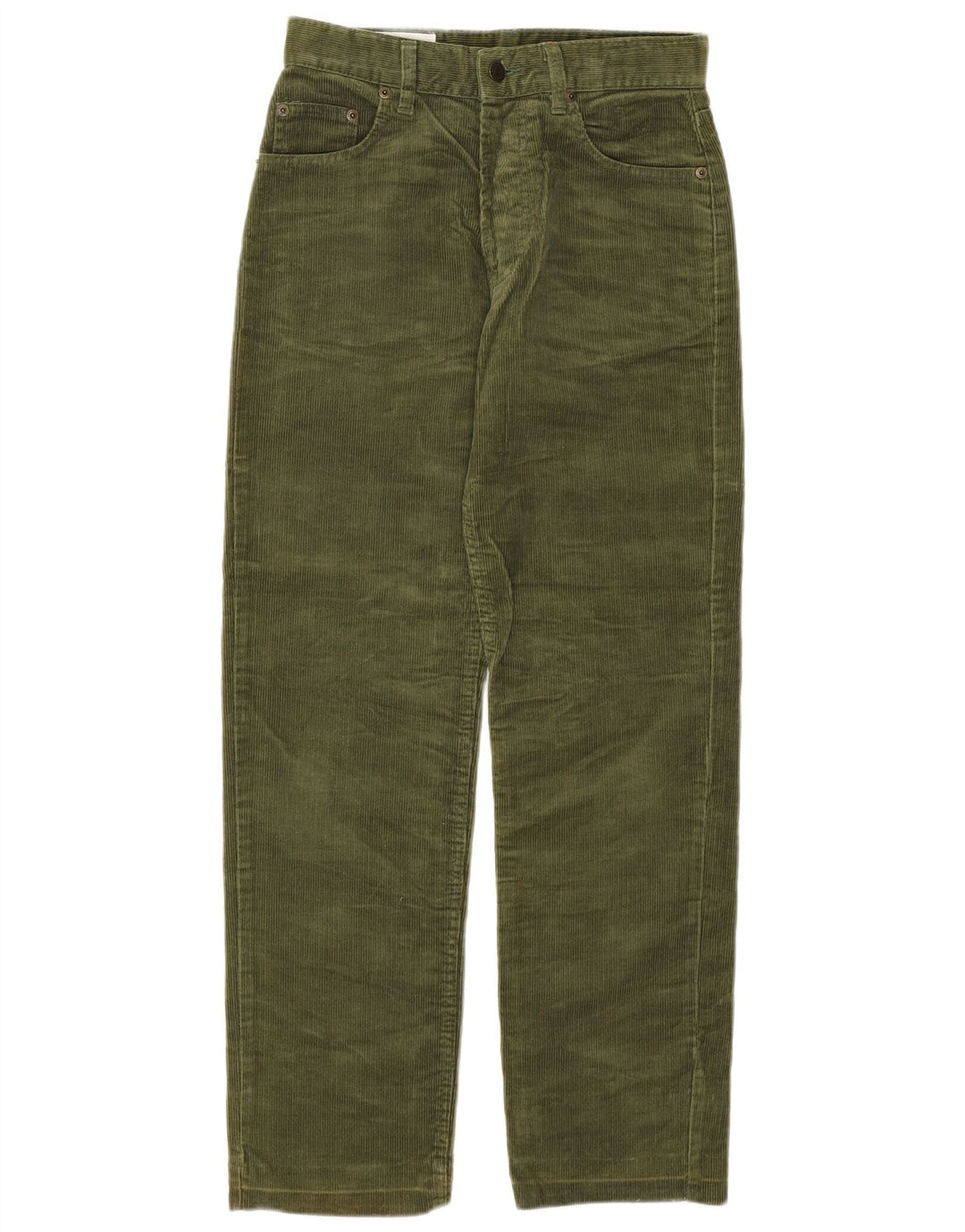 UNIFORMA Ženske ravne hlače od samta W29 L28 Kaki pamuk