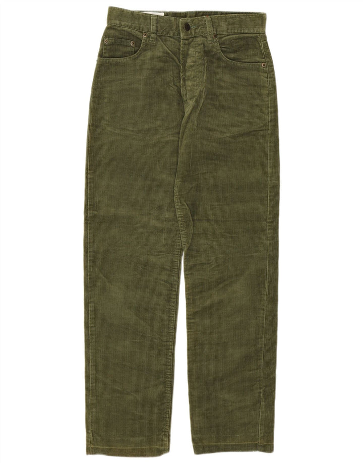 UNIFORMA Ženske ravne hlače od samta W29 L28 Kaki pamuk