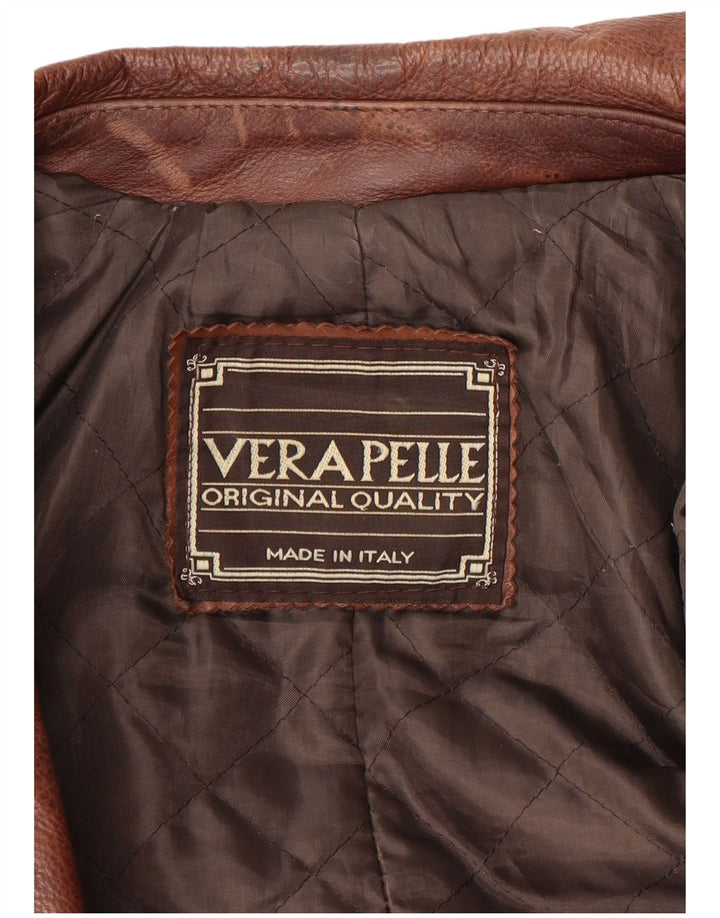 Vintage muška kožna jakna UK 38 srednje smeđa koža