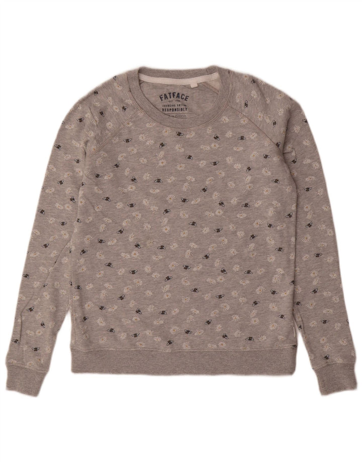 FAT FACE Ženska majica s kratkim rukavima UK 6 XS Sivi cvjetni pamuk