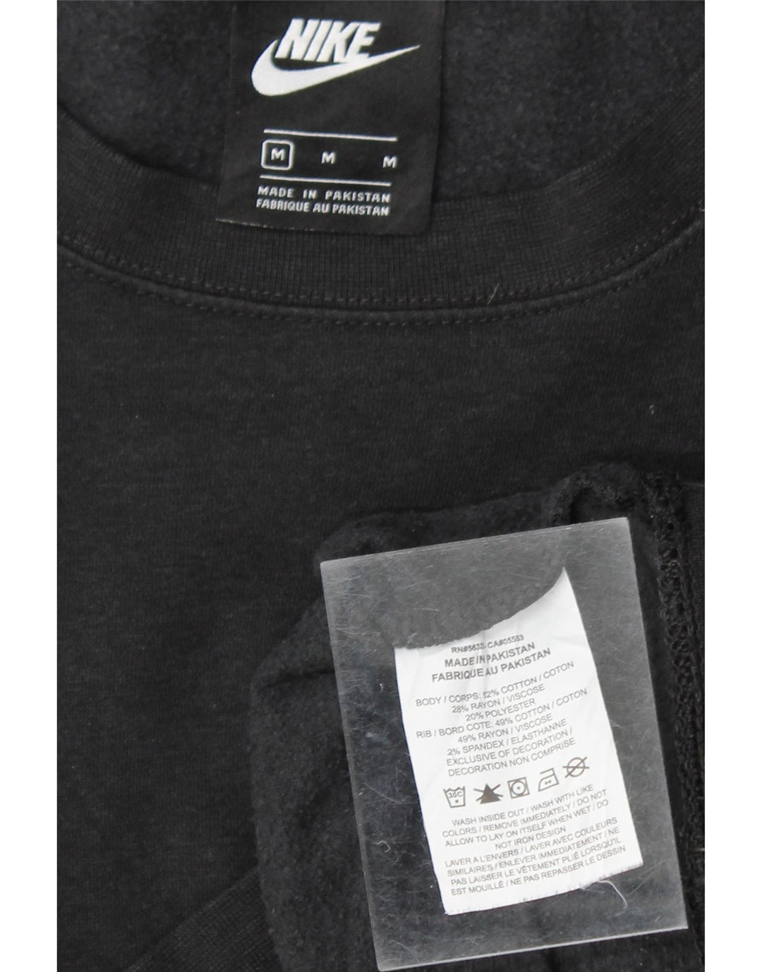 NIKE Womens Oversized Sweatshirt Jumper UK 14 Medium Black Cotton Vintage Nike and Second-Hand Nike from Messina Hembry 