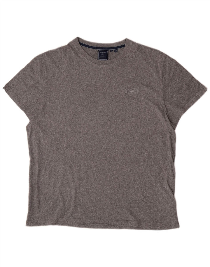 Superdry ženska majica kratkih rukava 2XL sivi pamuk