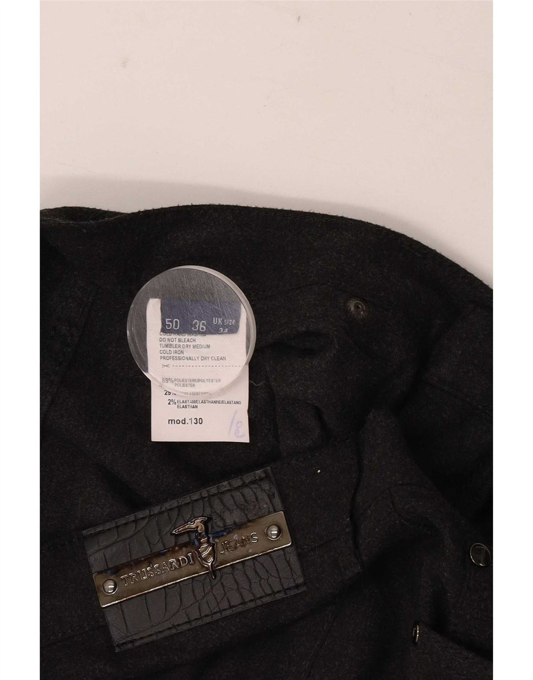 Trussardi muške ravne ležerne hlače W34 L30 sivi poliester