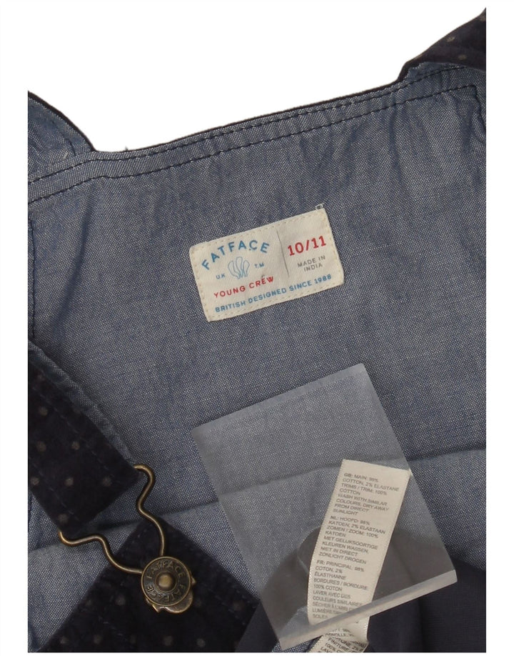 FAT FACE Dungaree suknja za djevojčice 10-11 godina W26 tamnoplavi pamuk na točkice