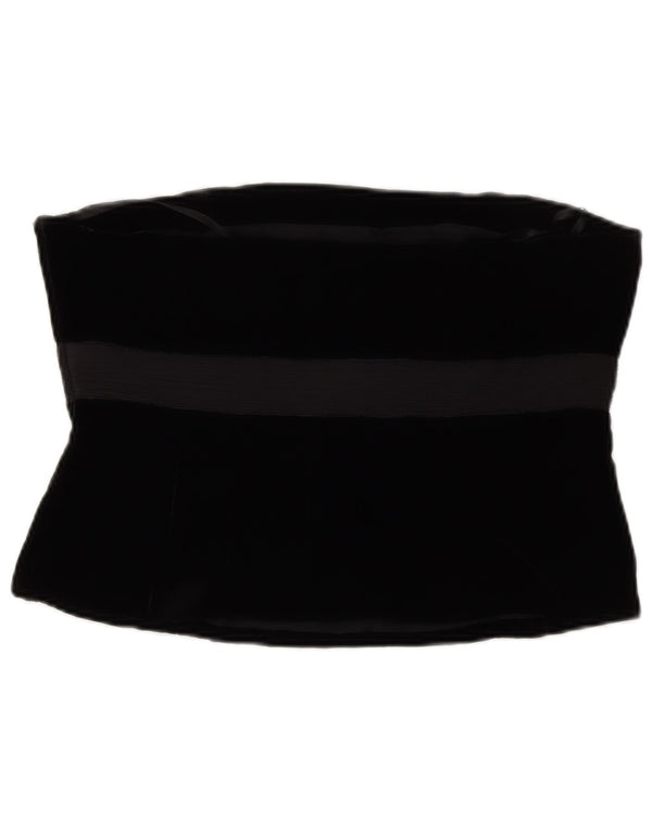 LAURA ASHLEY Ženski gornji dio korzeta od baršuna UK 14 Srednje crna viskoza