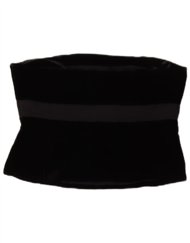 LAURA ASHLEY Ženski gornji dio korzeta od baršuna UK 14 Srednje crna viskoza