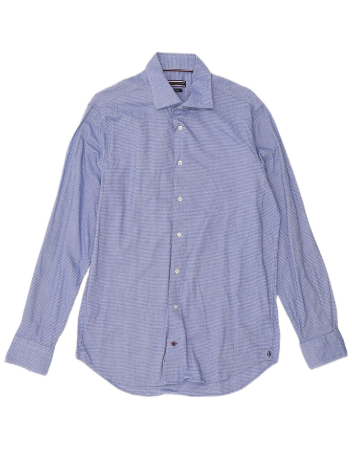 Tommy Hilfiger muška košulja veličina 40 15 3/4 srednje plava geometrijski pamuk