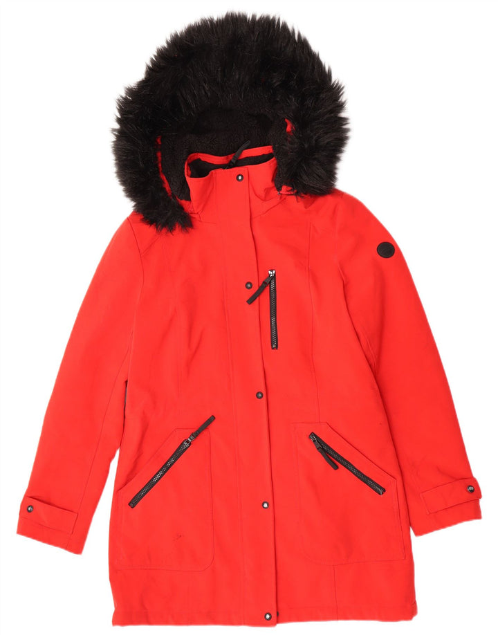 Calvin Klein ženska parka jakna s kapuljačom UK 10 mali crveni poliester