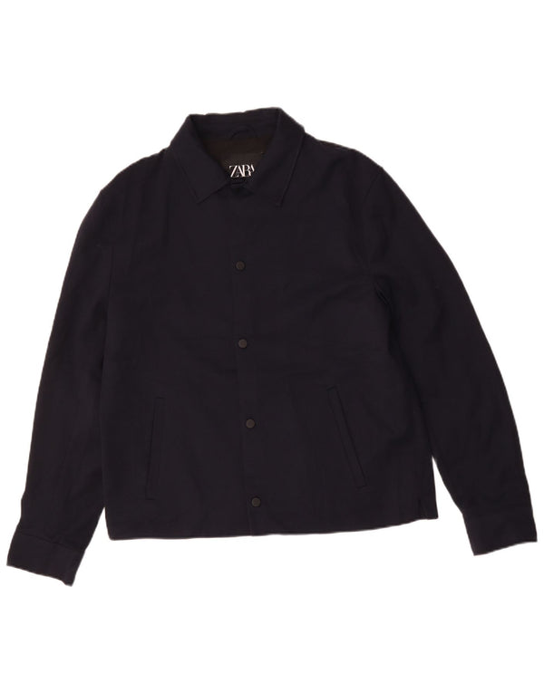 Zara muška bomber jakna UK 40 veliki tamnoplavi poliester