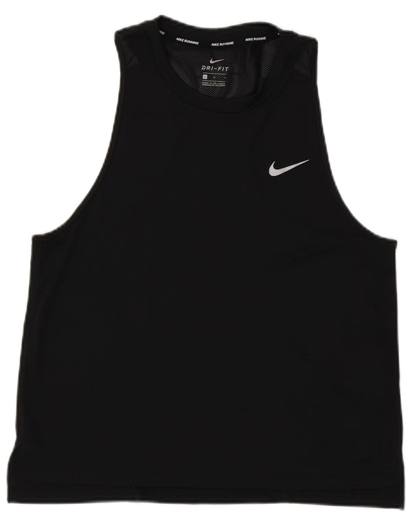 Nike Ženski Dri Fit Vest Top UK 14 Veliki crni poliester