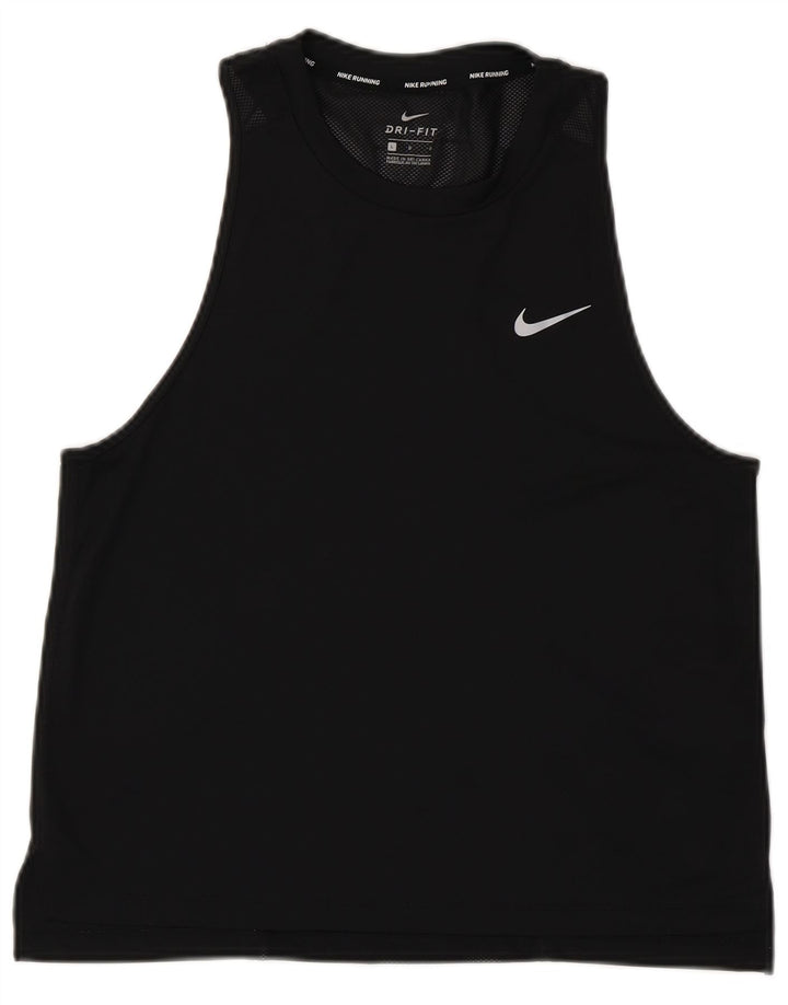 Nike Ženski Dri Fit Vest Top UK 14 Veliki crni poliester