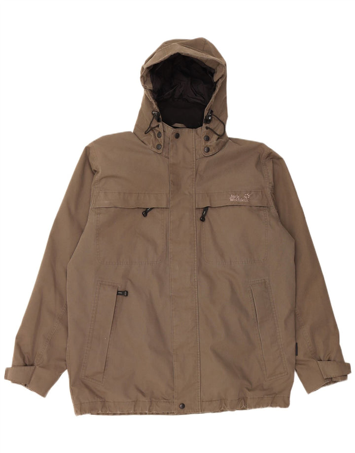 Jack Wolfskin muška vjetrovka s kapuljačom UK 40 veliki smeđi poliester