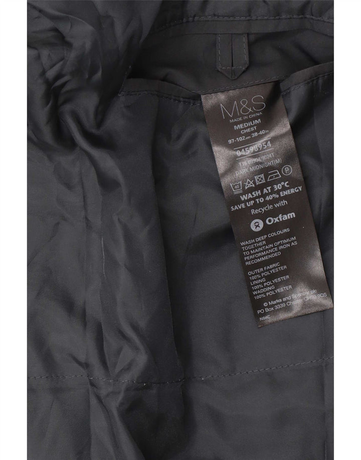 Marks & Spencer muški trenč kaput UK 38/40 srednji crni poliester