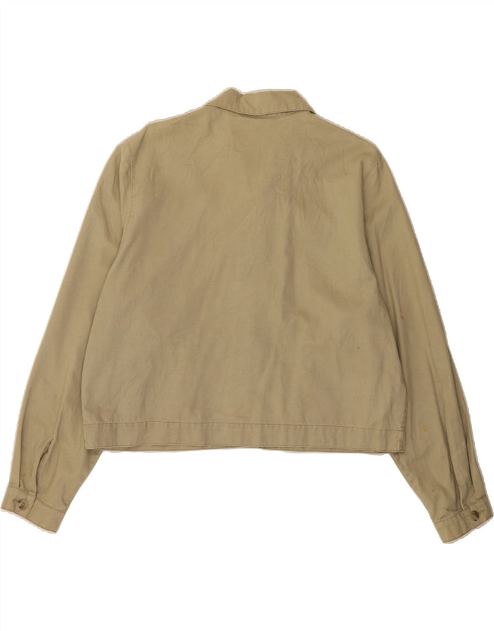 EDDIE BAUER Womens Crop Bomber Jacket UK 14 Medium Beige Cotton Vintage Eddie Bauer and Second-Hand Eddie Bauer from Messina Hembry 