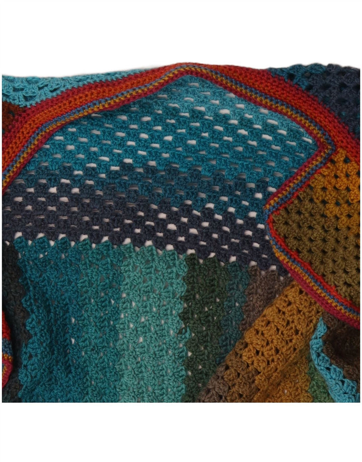 VINTAGE ženski prekomjerni dugi kardigan pulover UK 22 3XL Višebojni