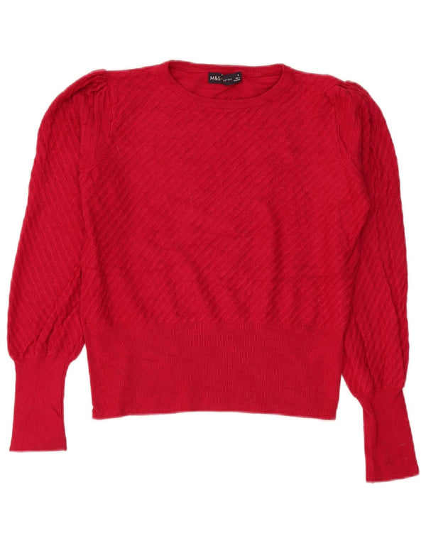 Marks & Spencer ženski pulover s kratkim izrezom UK 10 Small Red