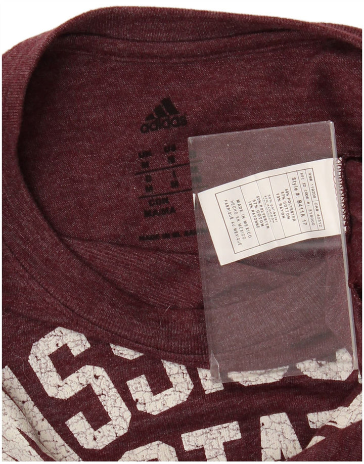 Adidas muška grafička majica dugih rukava srednje tamnocrvene boje