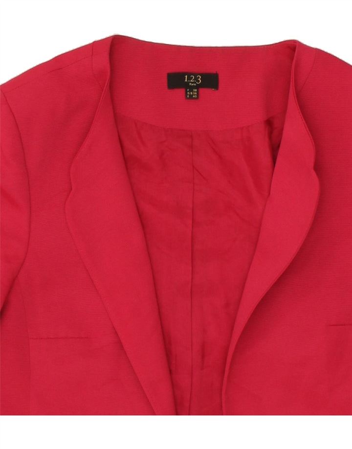1.2.3 PARIS Womens Bolero Jacket EU 38 Medium Pink Polyester Vintage 1.2.3 Paris and Second-Hand 1.2.3 Paris from Messina Hembry 