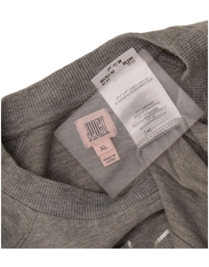JUICY COUTURE Ženski džemper s trenirkom s motivima UK 18 XL sivi pamuk