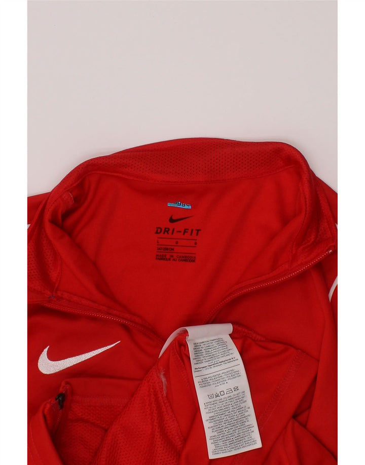 NIKE Boys Dri Fit trenirka gornja jakna 12-13 godina velika crvena poliester