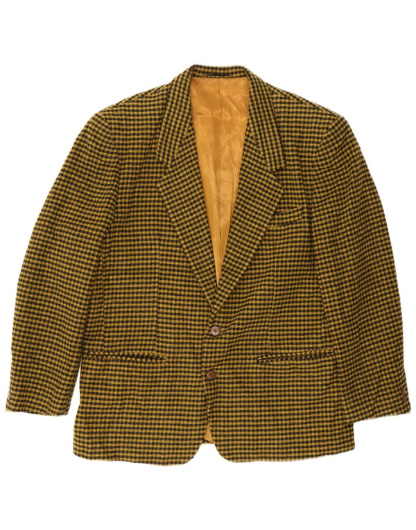 Vintage muška jakna sa 2 gumba IT 52 XL žuti karirani poliester