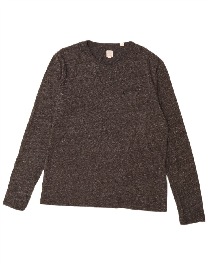 Jack Wills muška majica dugih rukava, srednje sivi flekasti pamuk
