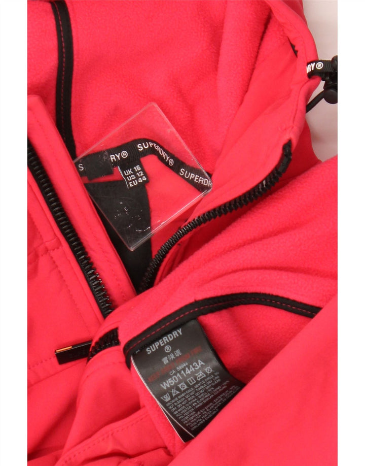 Superdry ženska jakna vjetrovka s kapuljačom UK 16 velika ružičasta poliester