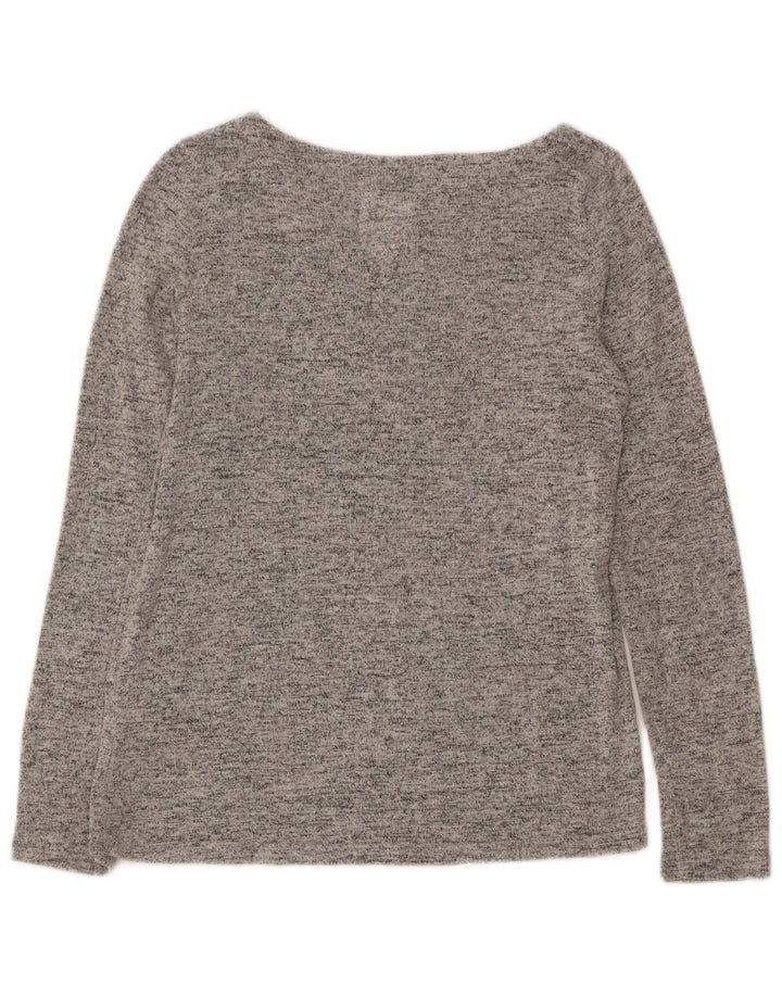 MOUNTAIN WAREHOUSE Womens Top Long Sleeve UK 8 Small  Grey Flecked Viscose
