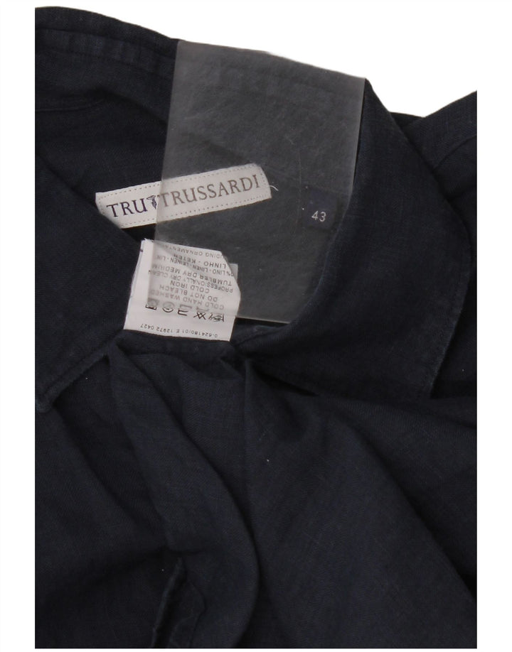 TRUSSARDI muška košulja veličina 43 velika tamnoplava platna