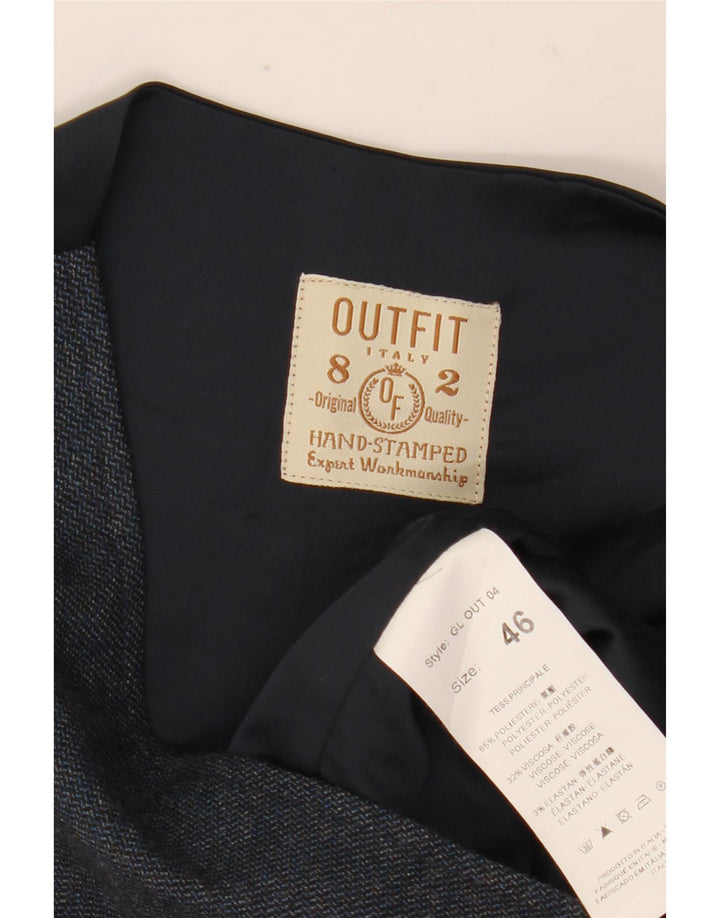 Vintage muški prsluk IT 46 mali tamnoplavi karirani poliester