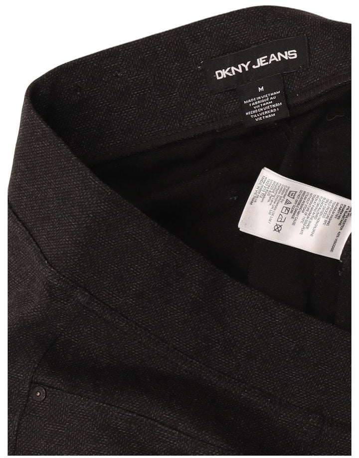 Dkny ženske uske ležerne hlače srednje veličine W30 L28 sivi karirani poliester