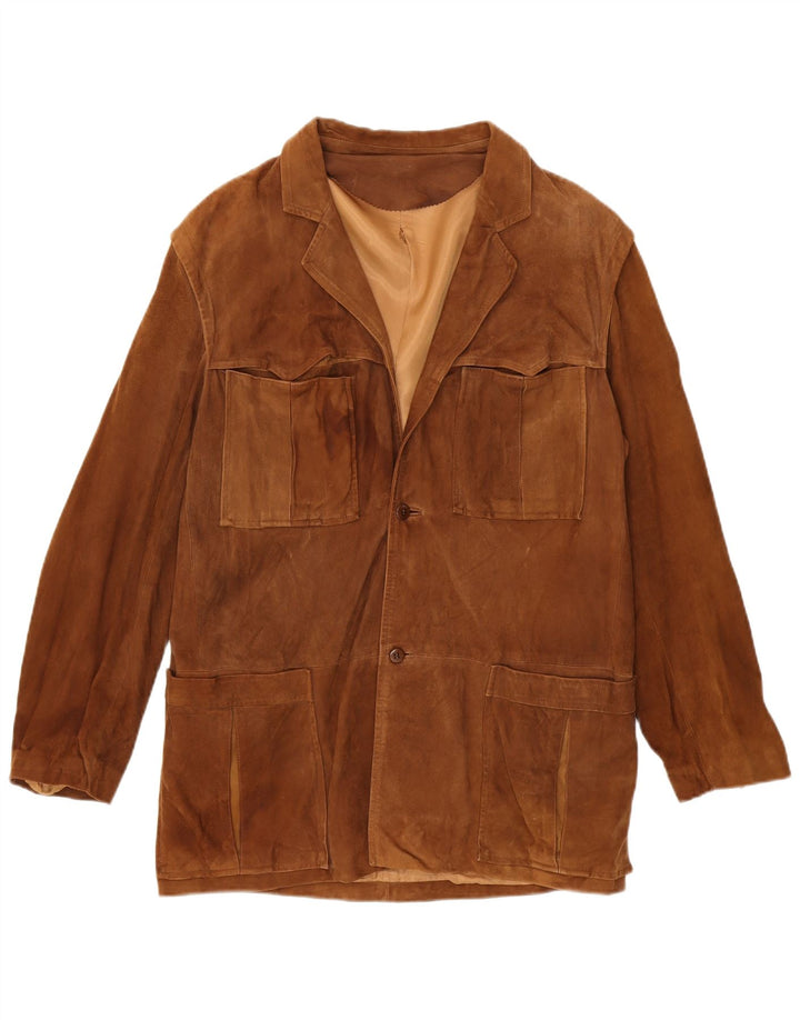 Vintage ženska jakna od brušene kože IT 52 2XL od smeđe antilop kože