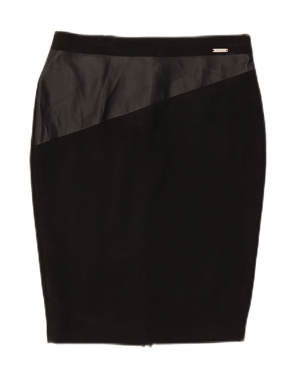 GUESS Womens Pencil Skirt UK 6 XS W26  Black Polyester