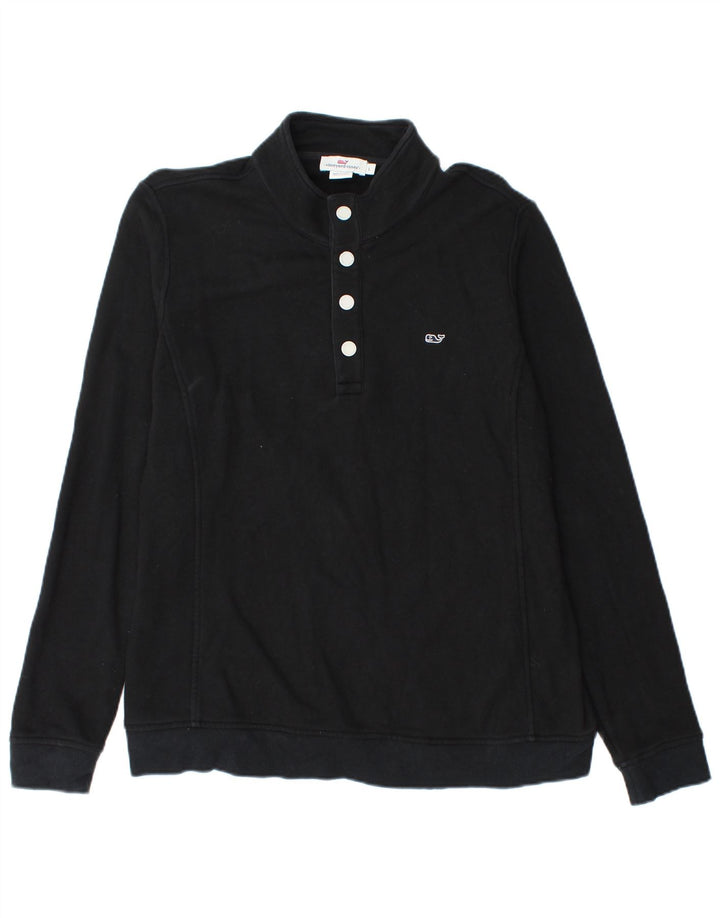 Vineyard Vines Muška majica s dugmadima i izrezom Veliki crni pamuk