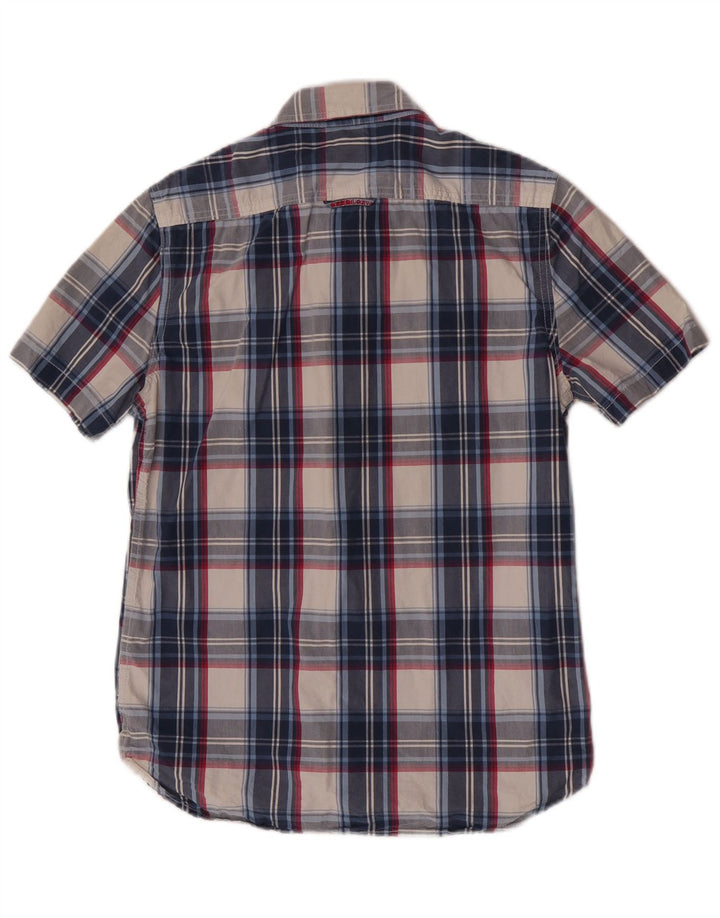 Superdry muška majica kratkih rukava, pamuk, veliki plavi karirani komad