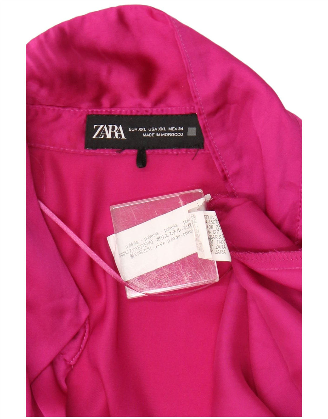 Zara ženska košulja bluza UK 20 2XL ružičasti poliester