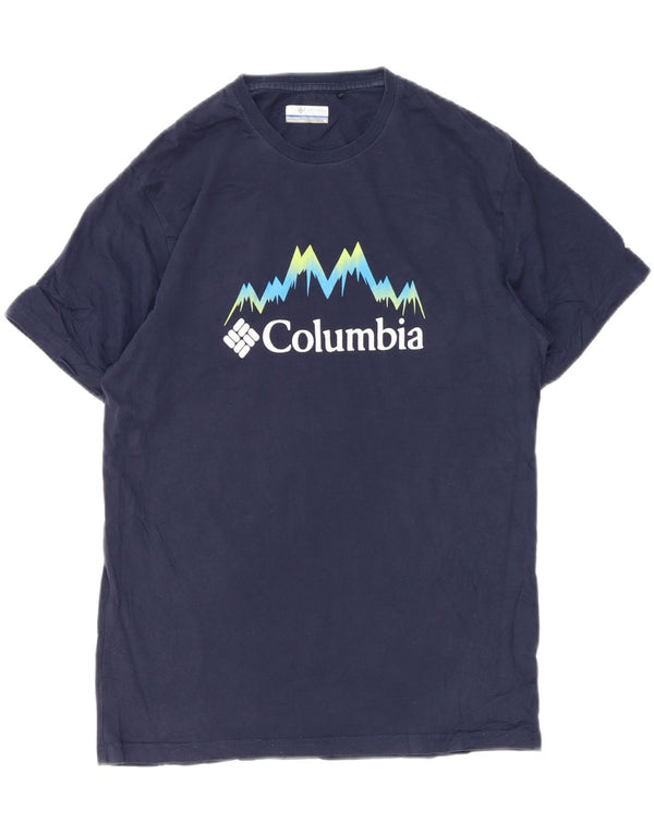 Columbia muška majica kratkih rukava s grafičkim motivima srednje tamnoplavi pamuk