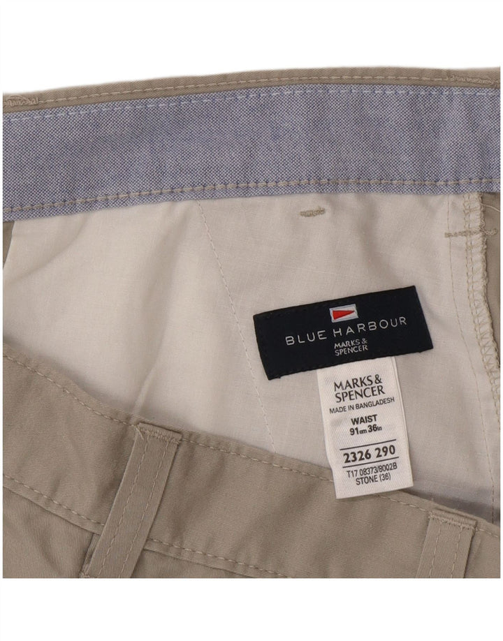 Marks & Spencer Mens Blue Harbor Chino kratke hlače W36 Veliki sivi pamuk