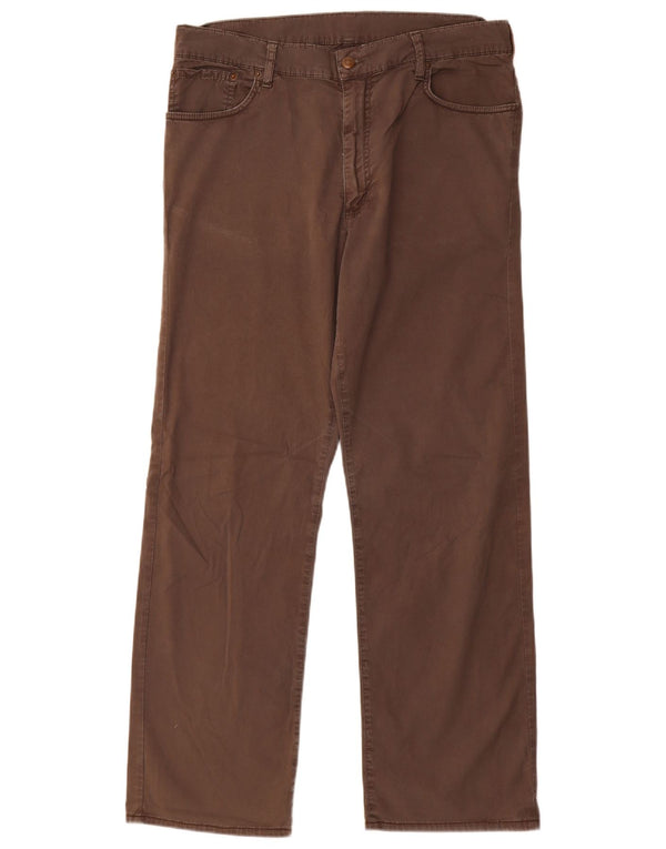 MARLBORO CLASSICS Muške ravne ležerne hlače W34 L31 Smeđi pamuk