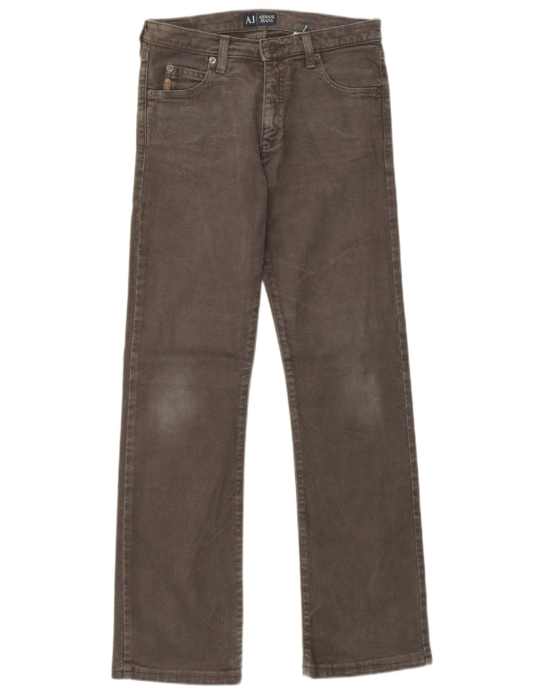 ARMANI Ženske ravne traperice W26 L29 kaki pamuk