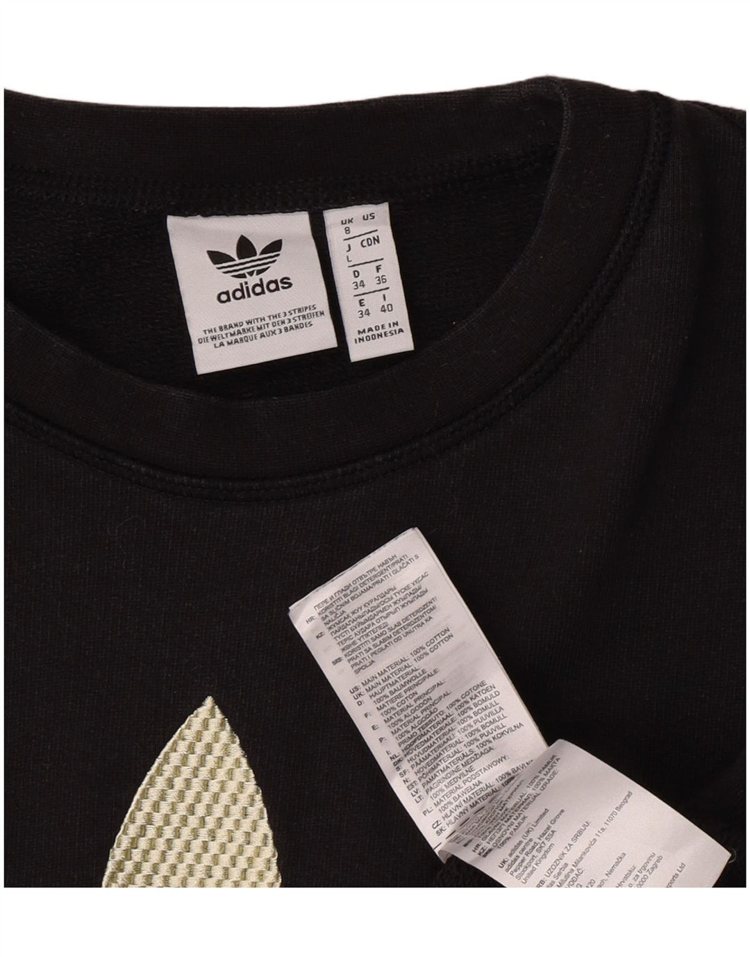Adidas ženska prevelika majica s kratkim rukavima dugih rukava UK 8, mala crna