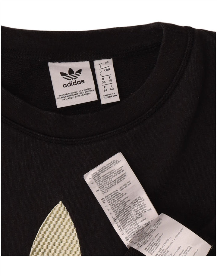 Adidas ženska prevelika majica s kratkim rukavima dugih rukava UK 8, mala crna