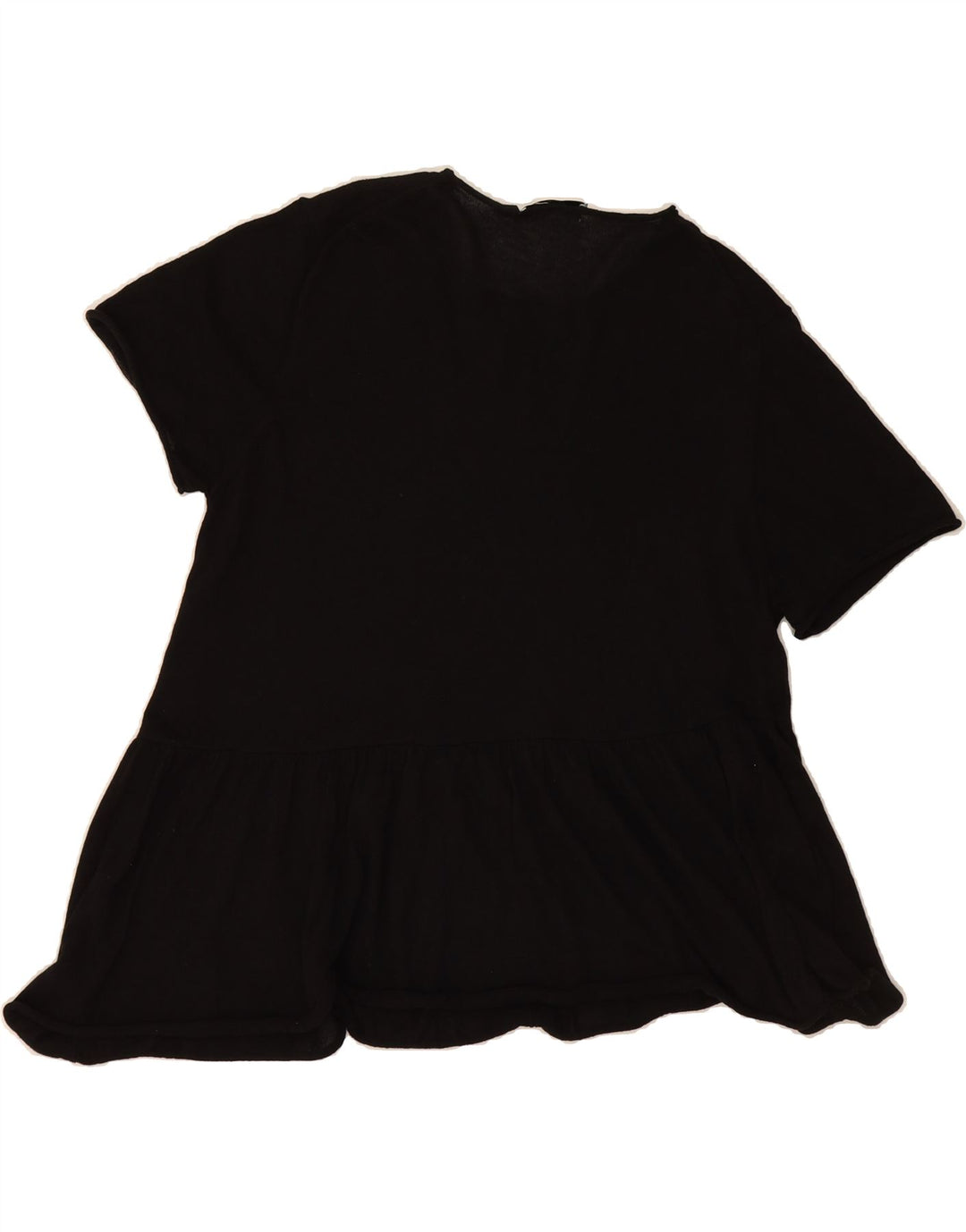 ZARA Womens Oversized Peplum Blouse Top UK 10 Small Black Polyester Vintage Zara and Second-Hand Zara from Messina Hembry 